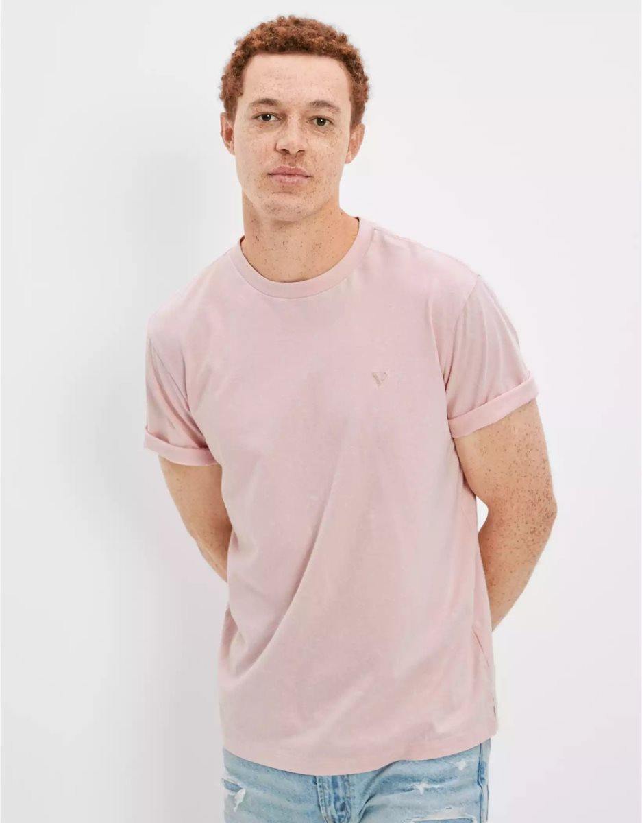 T Shirts American Eagle AE Super Soft Washed Rose Homme | UQC-53953974